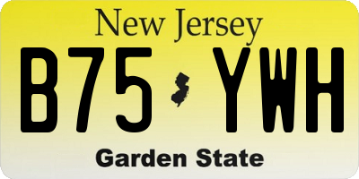 NJ license plate B75YWH