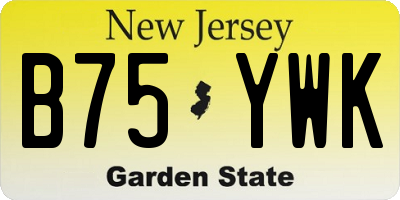 NJ license plate B75YWK