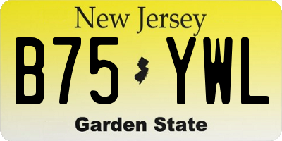 NJ license plate B75YWL