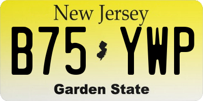 NJ license plate B75YWP