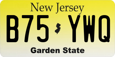NJ license plate B75YWQ