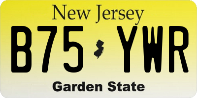 NJ license plate B75YWR