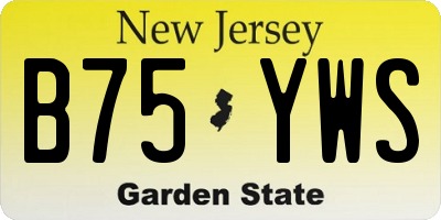 NJ license plate B75YWS
