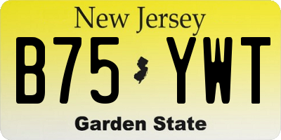 NJ license plate B75YWT