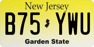 NJ license plate B75YWU