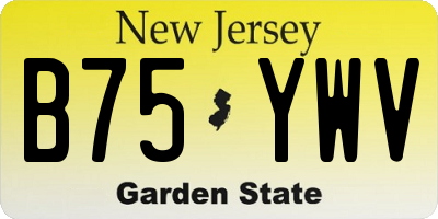 NJ license plate B75YWV