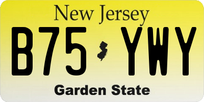 NJ license plate B75YWY