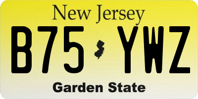 NJ license plate B75YWZ