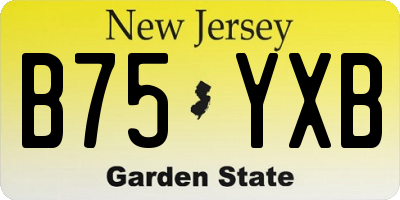 NJ license plate B75YXB