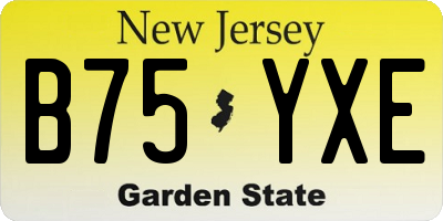 NJ license plate B75YXE