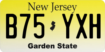 NJ license plate B75YXH