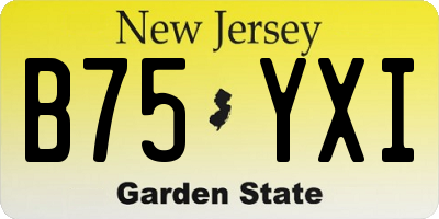 NJ license plate B75YXI