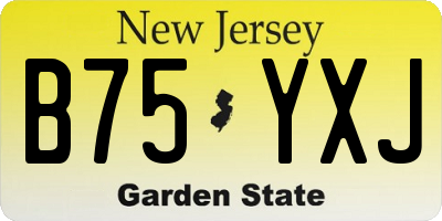 NJ license plate B75YXJ