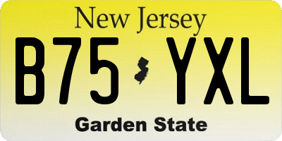 NJ license plate B75YXL