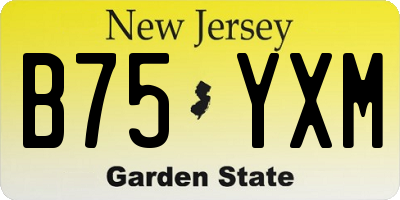 NJ license plate B75YXM