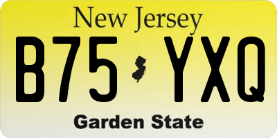 NJ license plate B75YXQ