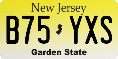 NJ license plate B75YXS