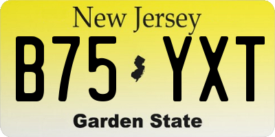 NJ license plate B75YXT