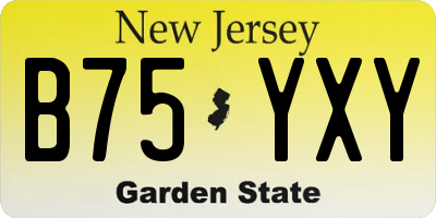 NJ license plate B75YXY