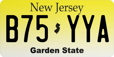 NJ license plate B75YYA