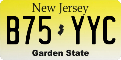 NJ license plate B75YYC