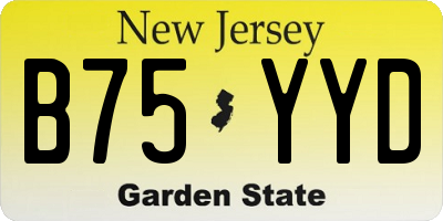 NJ license plate B75YYD