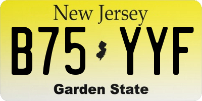 NJ license plate B75YYF
