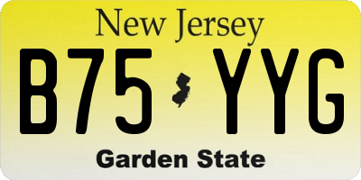 NJ license plate B75YYG