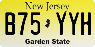 NJ license plate B75YYH