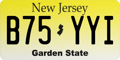 NJ license plate B75YYI