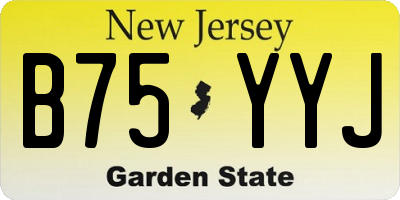 NJ license plate B75YYJ