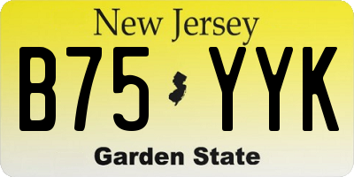NJ license plate B75YYK