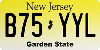 NJ license plate B75YYL