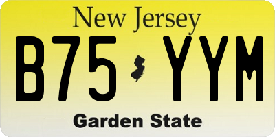 NJ license plate B75YYM