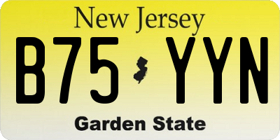 NJ license plate B75YYN