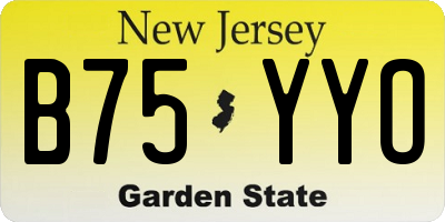NJ license plate B75YYO