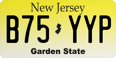 NJ license plate B75YYP