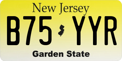 NJ license plate B75YYR