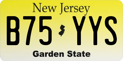 NJ license plate B75YYS