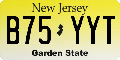 NJ license plate B75YYT