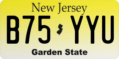 NJ license plate B75YYU