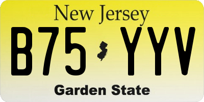 NJ license plate B75YYV