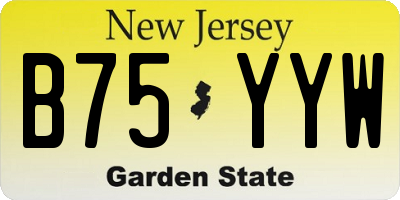NJ license plate B75YYW