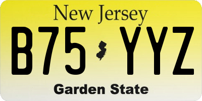 NJ license plate B75YYZ