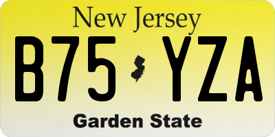 NJ license plate B75YZA