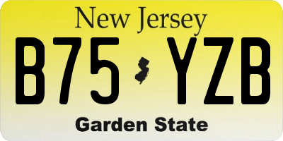 NJ license plate B75YZB