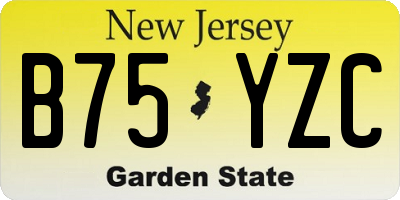 NJ license plate B75YZC