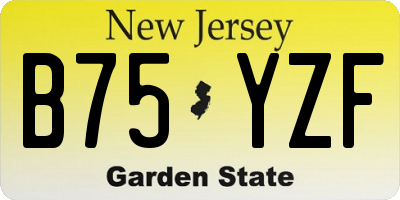 NJ license plate B75YZF