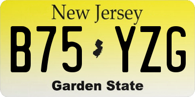 NJ license plate B75YZG