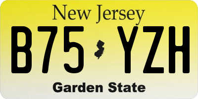 NJ license plate B75YZH